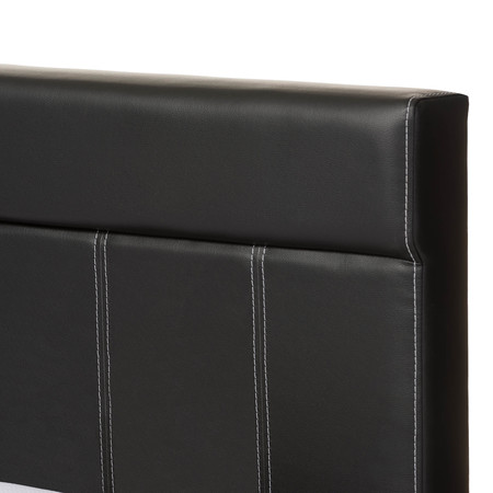 Baxton Studio Solo Modern Black Faux Leather Full Size Platform Bed 125-6815